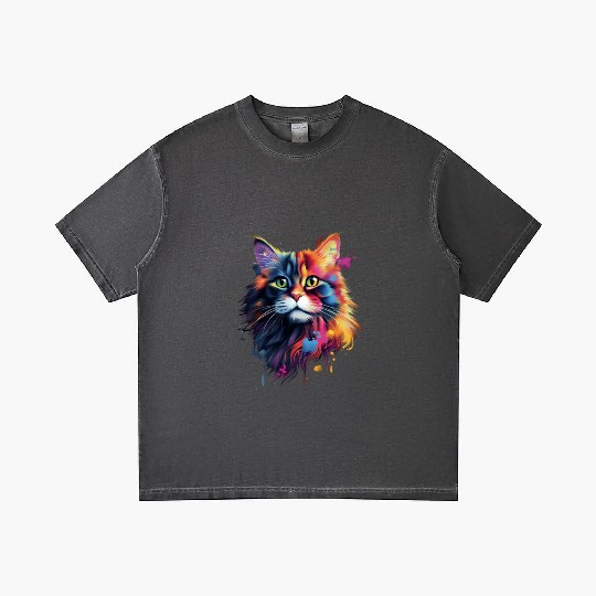 Color Explosion Persian Cat Art Gradient T Shirts