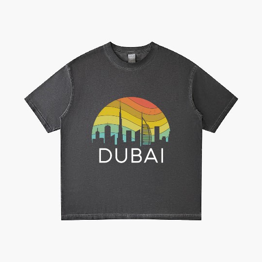 Dubai Skyline City Arab Emirates Uae Arcihtecture Gradient T Shirts