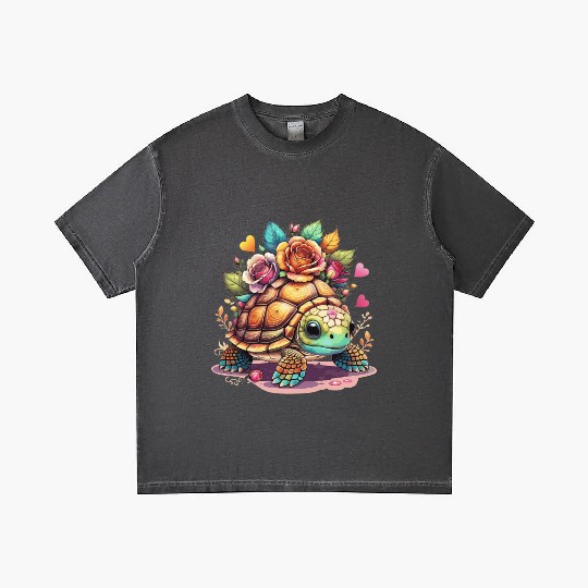 Sweet Turtle among the roses Gradient T Shirts
