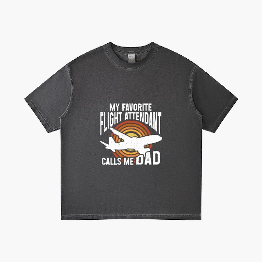 Flight Attendant Dad Airplane Flight Attendant Gradient T Shirts