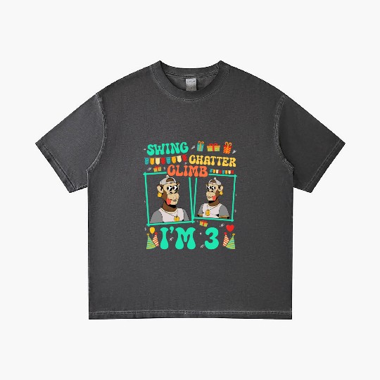 Swing Chatter Climb I'm 3 Monkey Lover Kid 3rd Gradient T Shirts