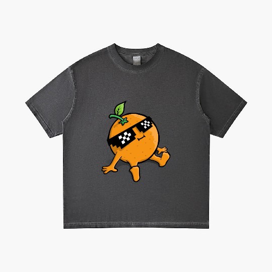 Cool Relaxing Orange Fruit Pixel Sunglasses Face Gradient T Shirts