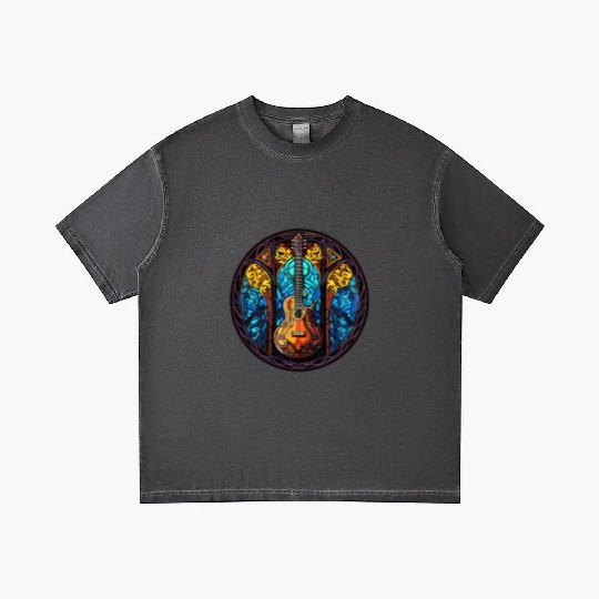 Guitar Stained Glass Art - Men Women Guitar Gradient T Shirts