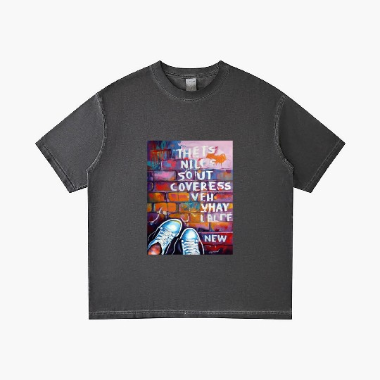 Sneaker Street Art: Rebel Typography on Brick Wal Gradient T Shirts