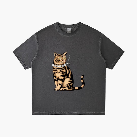Cat Smoking Gradient T Shirts