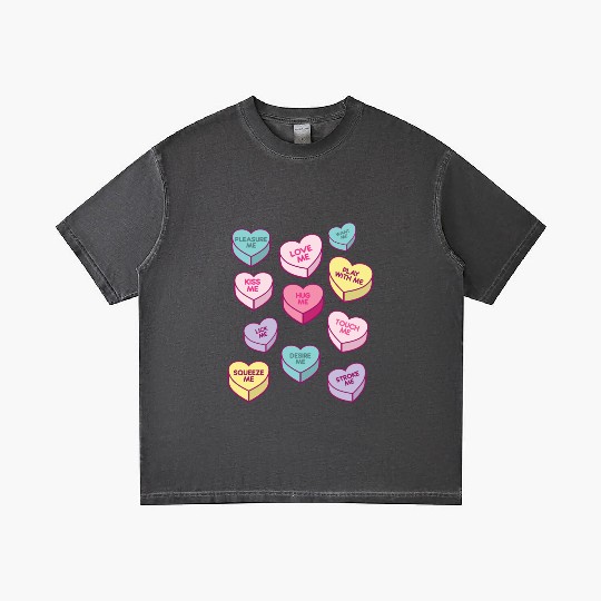 Love Me Kiss Me Pleasure Me Candy Hearts Gradient T Shirts