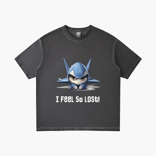 Little Lost Cute F35 Fighter Plane Illustration Gradient T Shirts