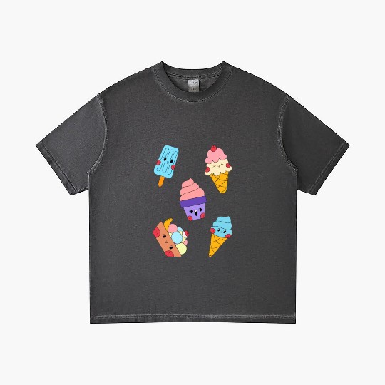 Cute Sweet Ice Cream Sticker Pack Gradient T Shirts