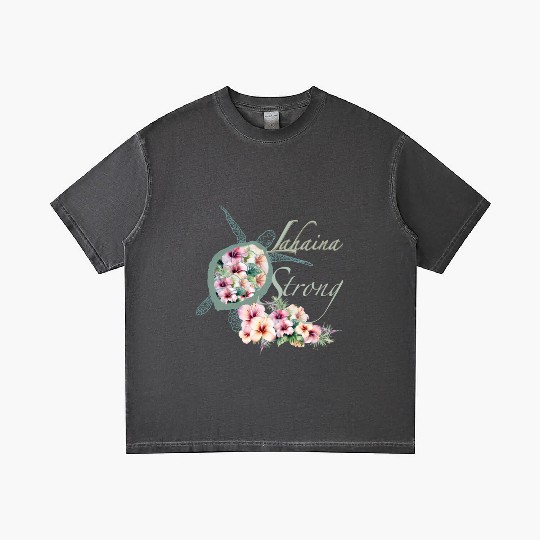 Lahaina Strong: Hibiscus and Sea Turtle Gradient T Shirts