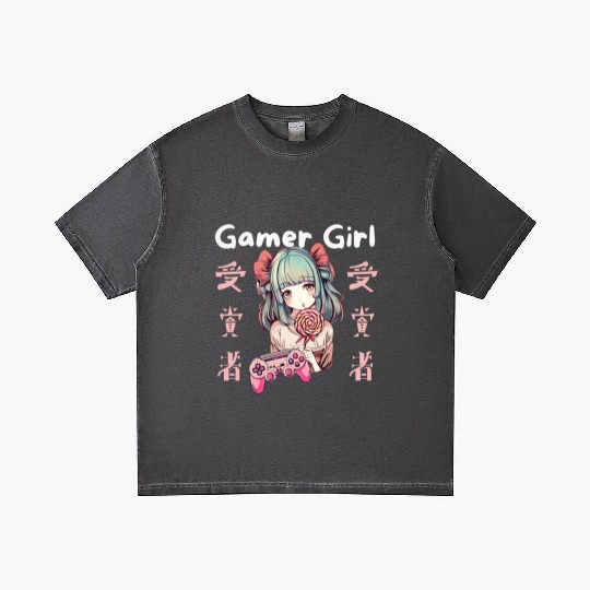 Gamer girl Anime Lollipop girl Gradient T Shirts