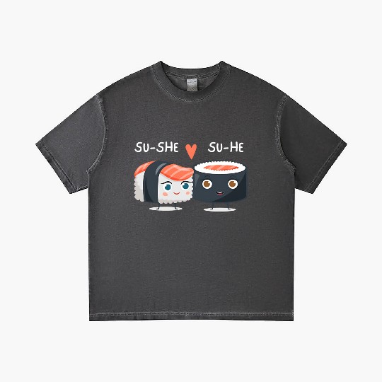 su-he su-she in love cute funny kawaii sushi lover Gradient T Shirts