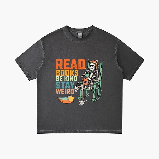 Read Books Be Kind Stay Weird Skeleton Gradient T Shirts