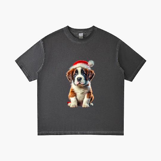 Saint Bernard puppy waiting for Christmas Gradient T Shirts