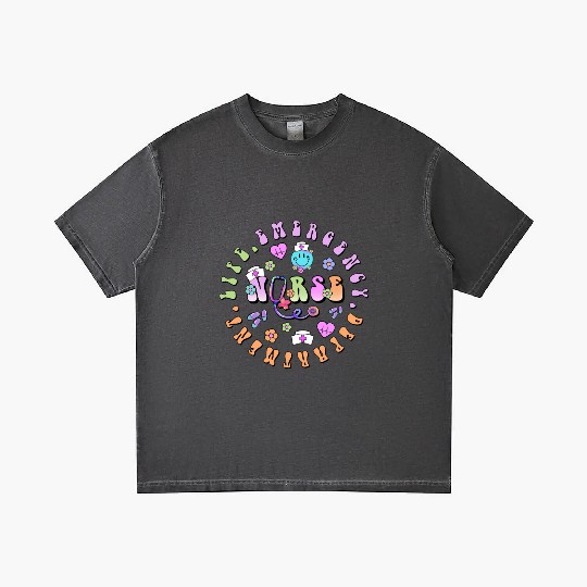 Emergency Nurse circle Gradient T Shirts