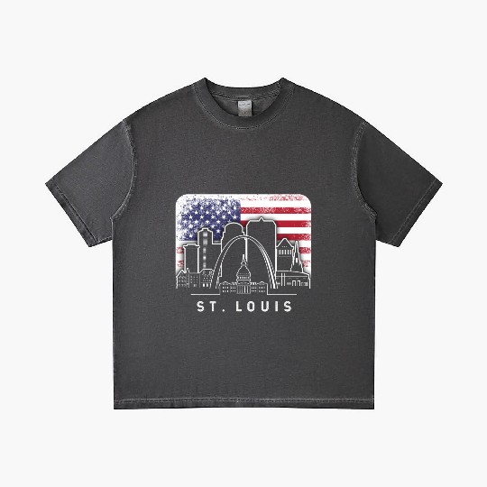 St. Louis Missouri American Flag Vintage Gradient T Shirts