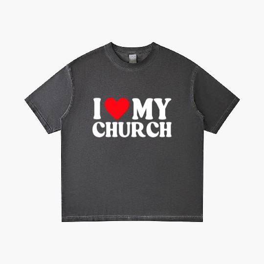 I Love My Church Christian Gift Gradient T Shirts