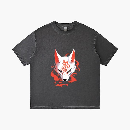 Anime Fox Maske Kitsune Kumiho Samurai Japan Gradient T Shirts