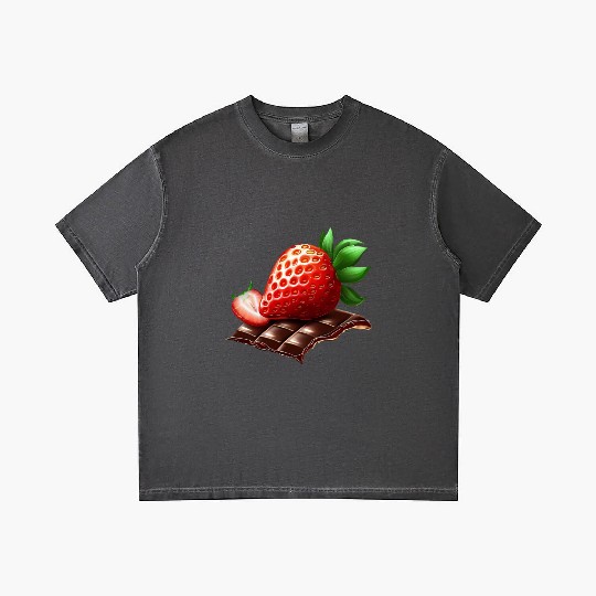 Sweet Temptation: Strawberry Meets Dark Chocolate Gradient T Shirts