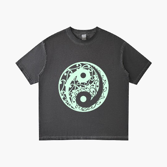 Yin And Yang In A Light Green Colour Gradient T Shirts