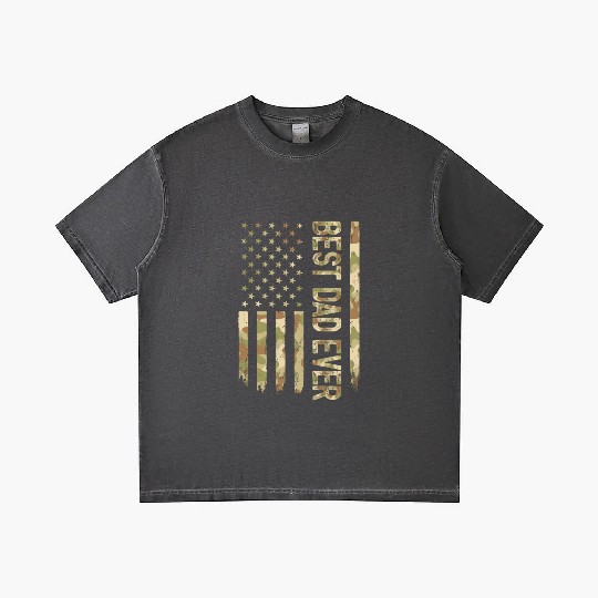 Best Dad Ever Us American Flag Camo Father s Day Gradient T Shirts