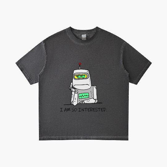 Interested Robot Funny Moody Bored Cartoon Joke Gradient T Shirts