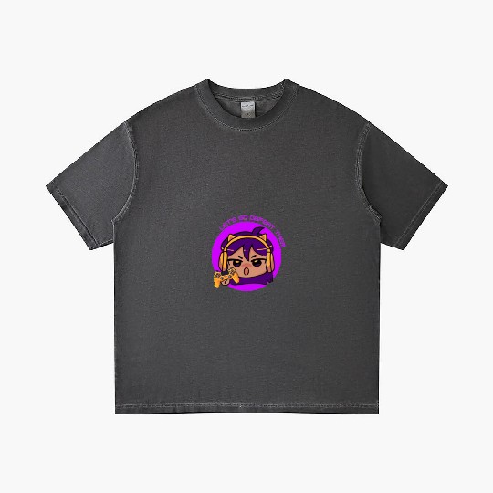 White and Purple Neon Gamer Girl Logo Gradient T Shirts