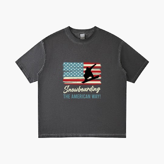 Snowboarding American Way! Amerika Flagg USA Gradient T Shirts