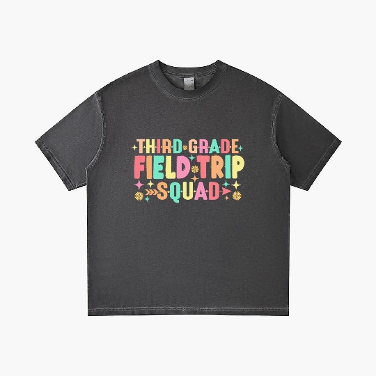 Teacher Students Third 3rd Grade Field Trip Squad Gradient T Shirts