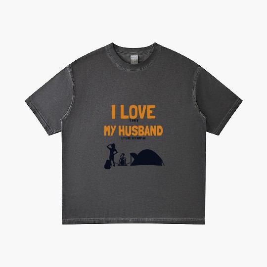 I love my Husband Camping Campgrounds Glamping Gradient T Shirts
