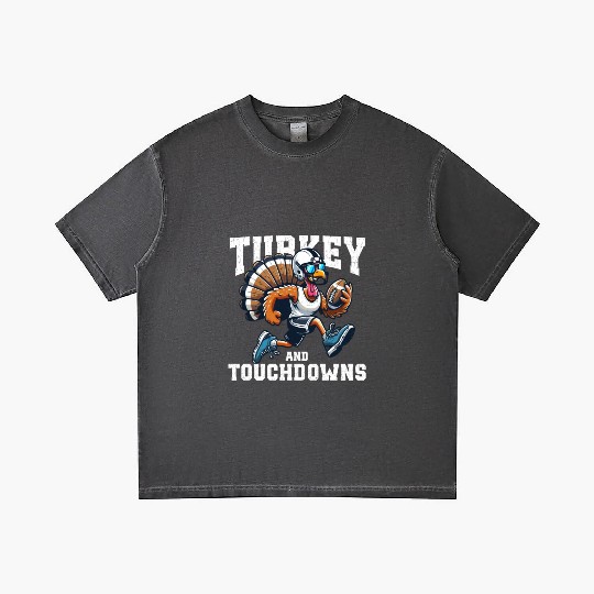 Turkey Touchdowns Football Thanksgiving Gradient T Shirts