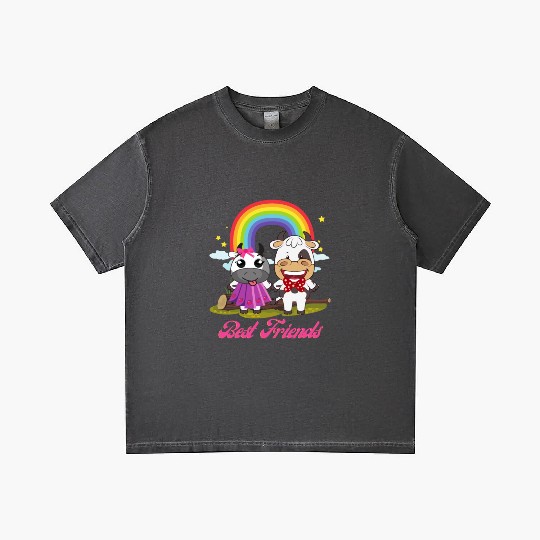 Cow Mooey Cute Strawberry Cow Best Friends Gradient T Shirts