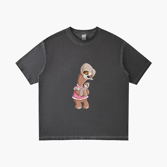 Mummy Sloth and Baby Gradient T Shirts
