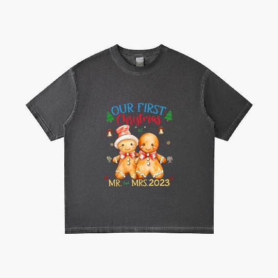 gingerbread couple first Christmas Mr. and Mrs. Gradient T Shirts