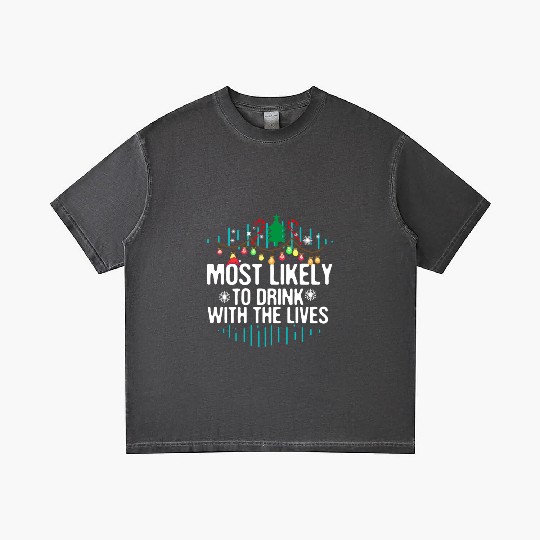 Most Likely to Drink With The Elves elf Christma Gradient T Shirts