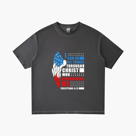 Bible Verse Philippians 4:13 Inspiring Patriotic C Gradient T Shirts