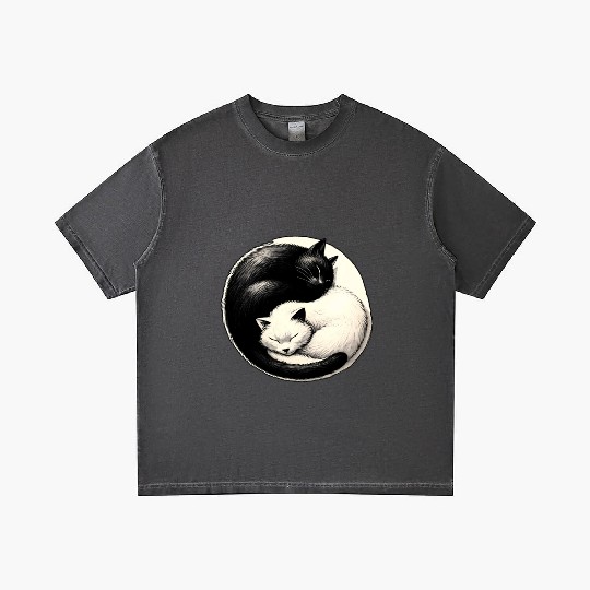 Yin and yang cats sleeping Gradient T Shirts