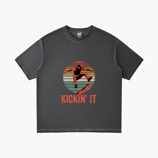 Kickin' It Skateboard Skater Skateboarding Gradient T Shirts