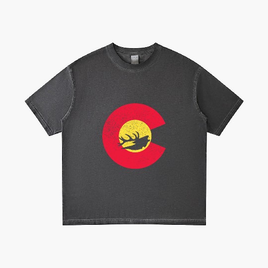 Colorado Flag Logo Elk Hunting Gradient T Shirts