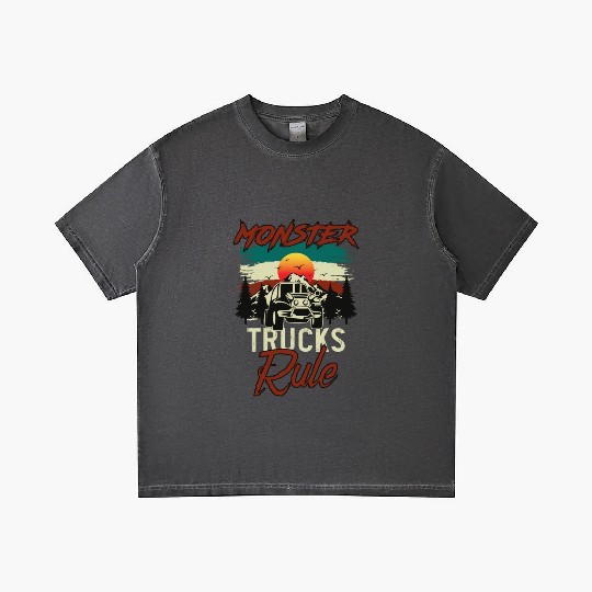 Monster Trucks And Mountain Adventures Gradient T Shirts