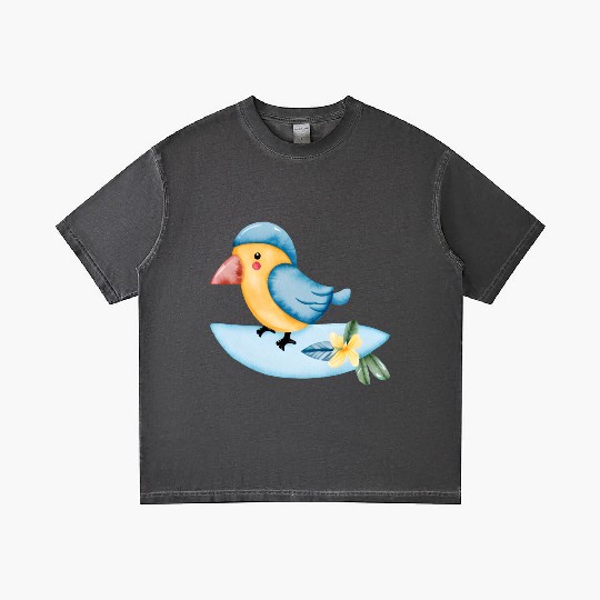 Surfing Bird Watercolor Gradient T Shirts