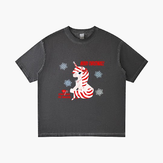 "Candy Cane the Unicorn" (Snowflake Snuggliezz) Gradient T Shirts