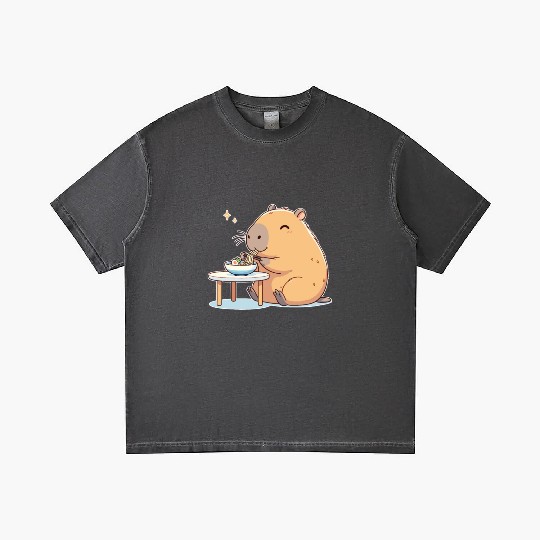 Cute Capybara Eats Ramen Noodles Capybara Ramen Gradient T Shirts
