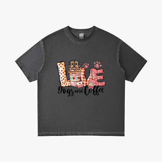 Morkie Dog Coffee Lover Dog Mom Valentines Day Gradient T Shirts