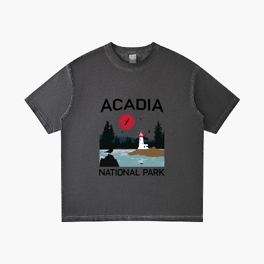 Acadia National Park 80s Maine Mount Island Gradient T Shirts