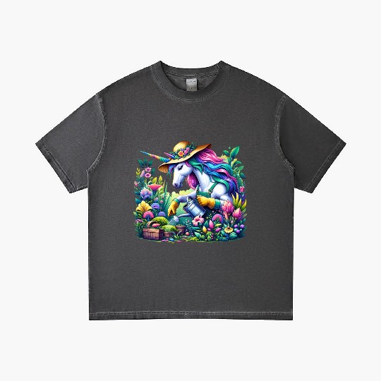 Botanist Unicorn in a Magical Garden Gradient T Shirts