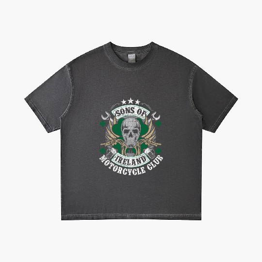 Motorcycle Sons Of Ireland Club Biker Distressed Gradient T Shirts