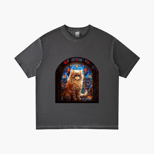 Persian cat in stained glass Gradient T Shirts