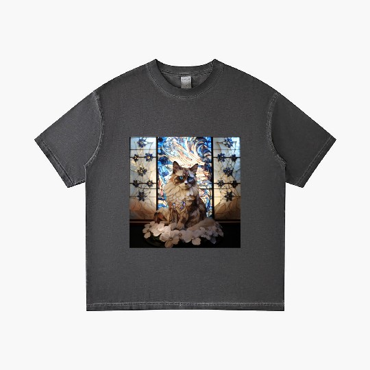 Ragdoll cat in stained glass Gradient T Shirts