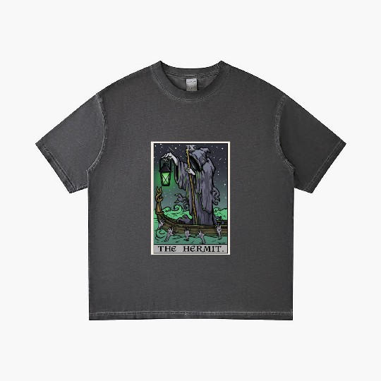 The Hermit Tarot Card Gothic Halloween Grim Reaper Gradient T Shirts