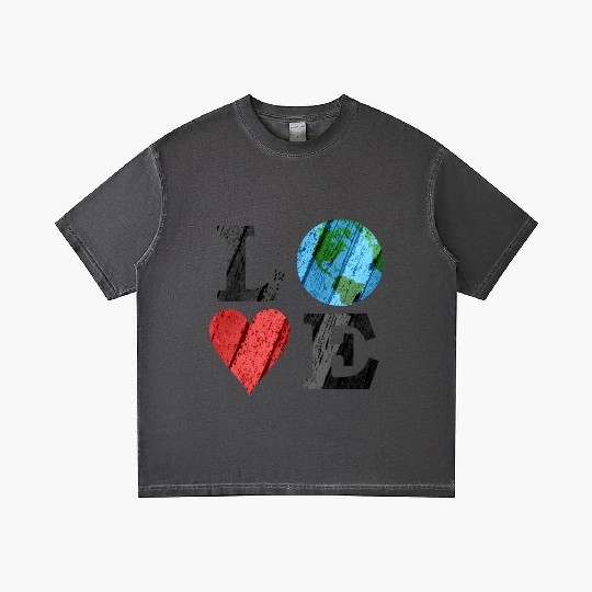 Earth Love With Heart And Earth Gradient T Shirts